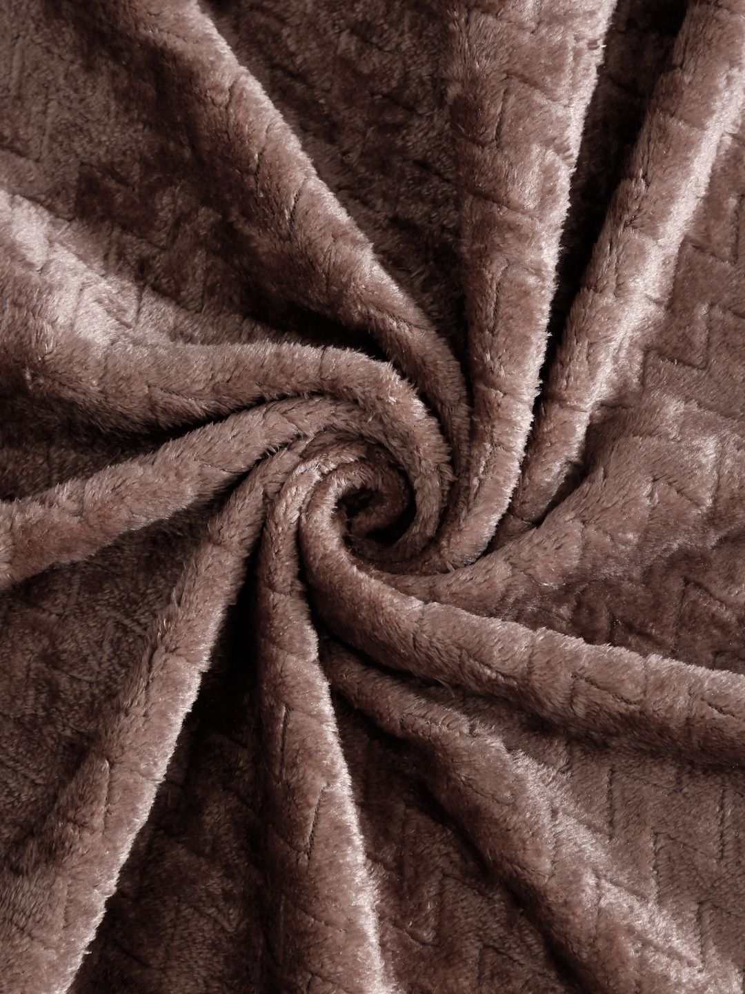 KLOTTHE  Brown Abstract 300TC Woollen Single Bedsheet & 1 Pillow Cover