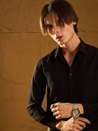 DENNISON Men Smart Spread Collar Solid Party Shirt