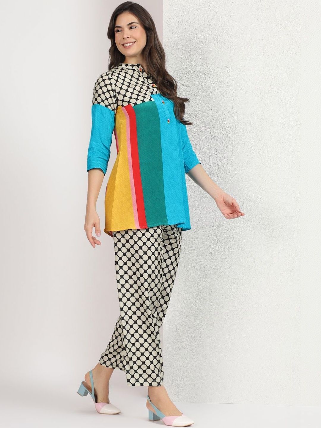 Mamicha Colourblocked Tunic with Palazzos