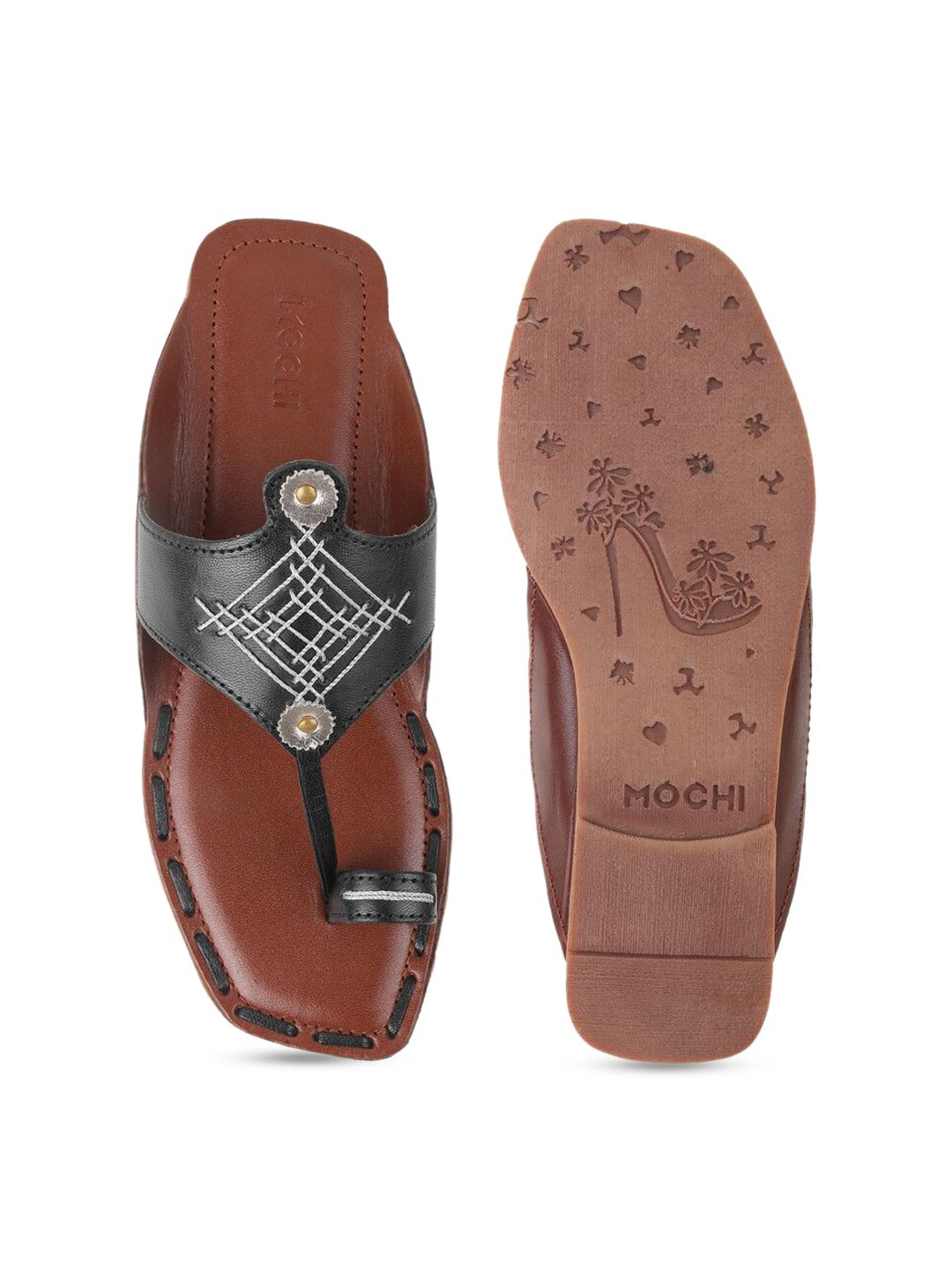 Mochi Leather Wedge with Buckles