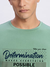 ADRO Men Typography Printed Round Neck Cotton T-shirt