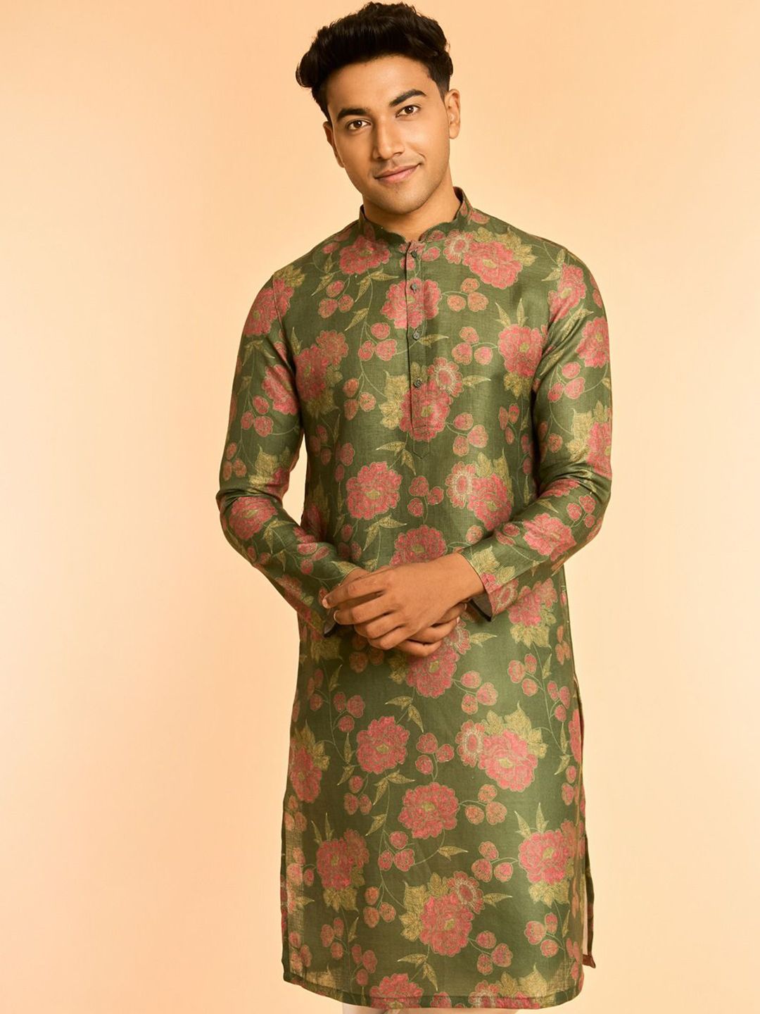 Diwas by Manyavar Men Floral Printed Kurta
