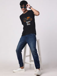 ADRO Men Graphic Printed Round Neck Cotton T-shirt
