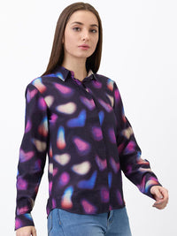 SPYKAR Women Spread Collar Abstract Printed Casual Shirt