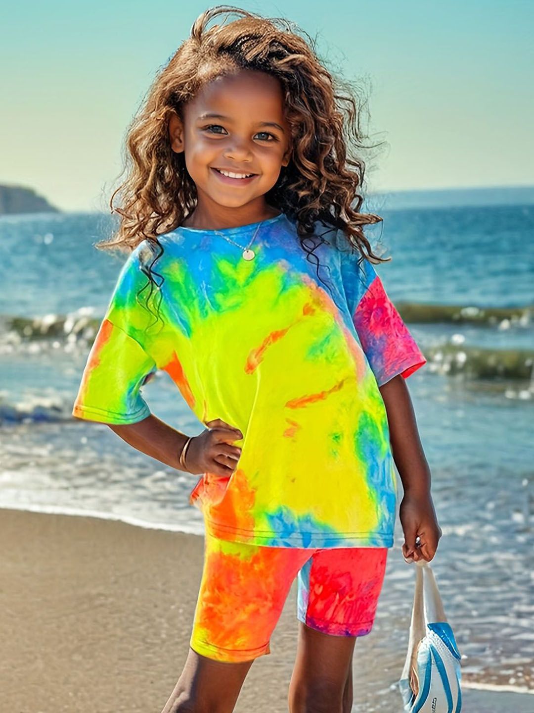 YK Girls Printed Top With Shorts