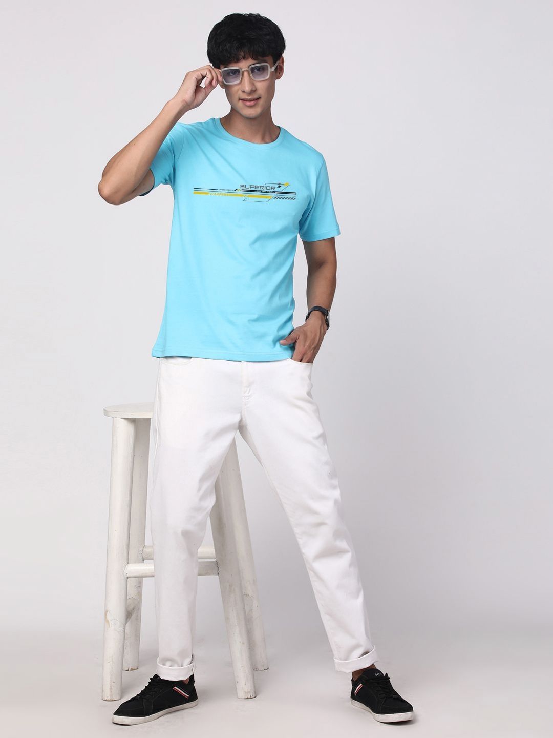 ADRO Men Graphic Printed Round Neck Cotton T-shirt