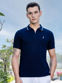 Thomas Scott Men Polo Collar Solid T-shirt