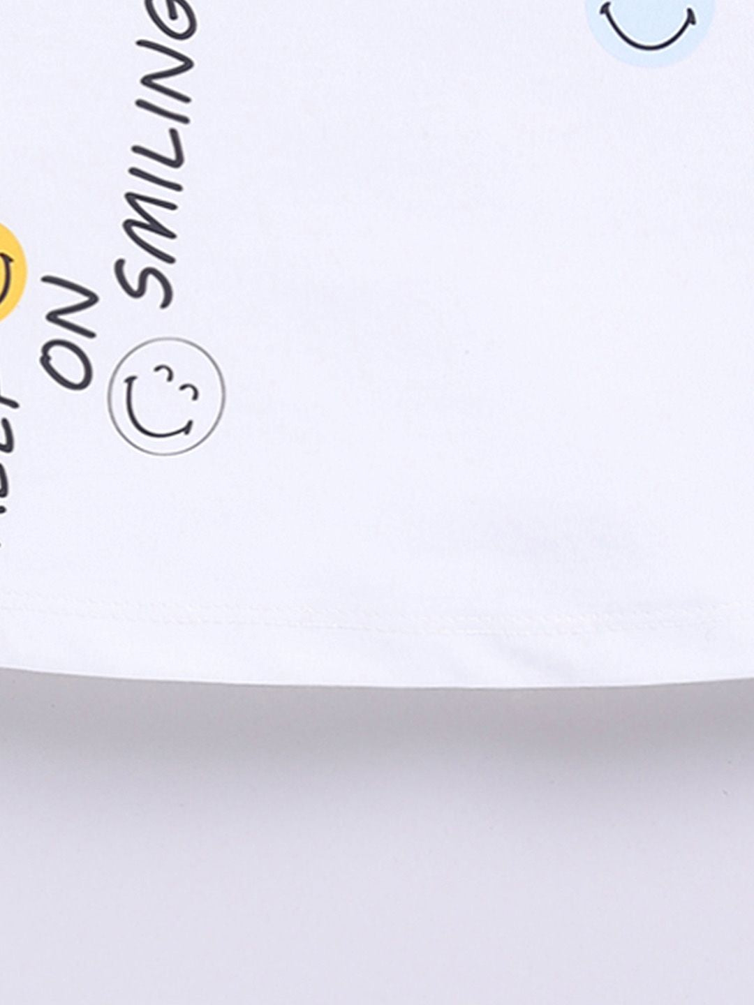 Happy Faces Kids Girls Printed Flutter Sleeve Pure Cotton Top