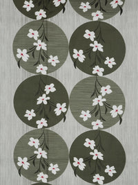 KLOTTHE Olive & White Floral Printed Cotton 400 TC Set Cadar King 2.5 m x 2.25 m