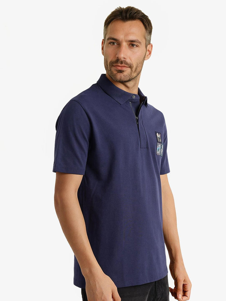 Lelaki Arnab Langka T-Shirt Kolar Polo Bercetak Floral