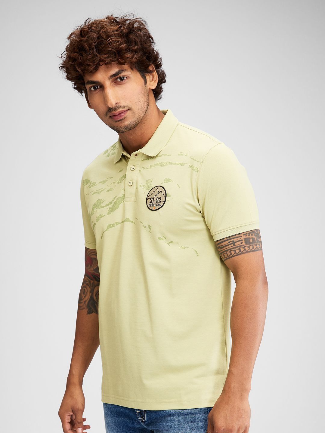 SPYKAR Men Polo Collar Applique Slim Fit T-shirt