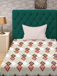 Cadar Bujang KLOTTHE Beige Geometric Cotton