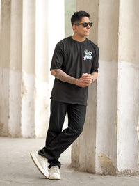 Powerlook Men Graphic Printed Round Neck Cotton Oversized T-shirt