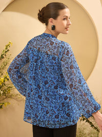 Antheaa Women Embroidered Floral Printed Top