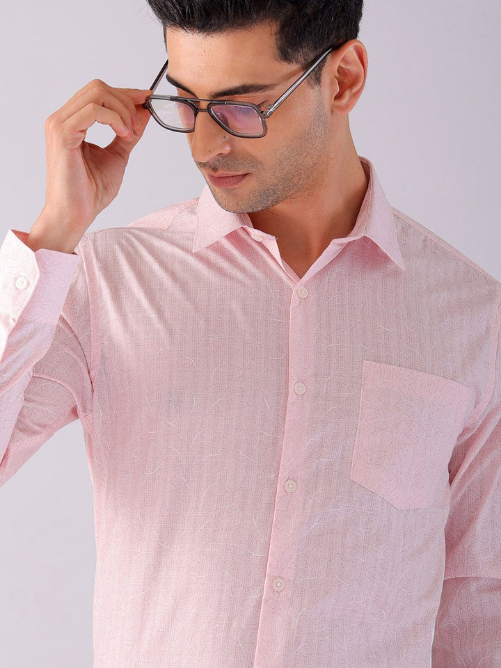 The Indian Garage Co. X Luxe Men Spread Collar Micro Ditsy Printed Slim Fit Formal Shirt