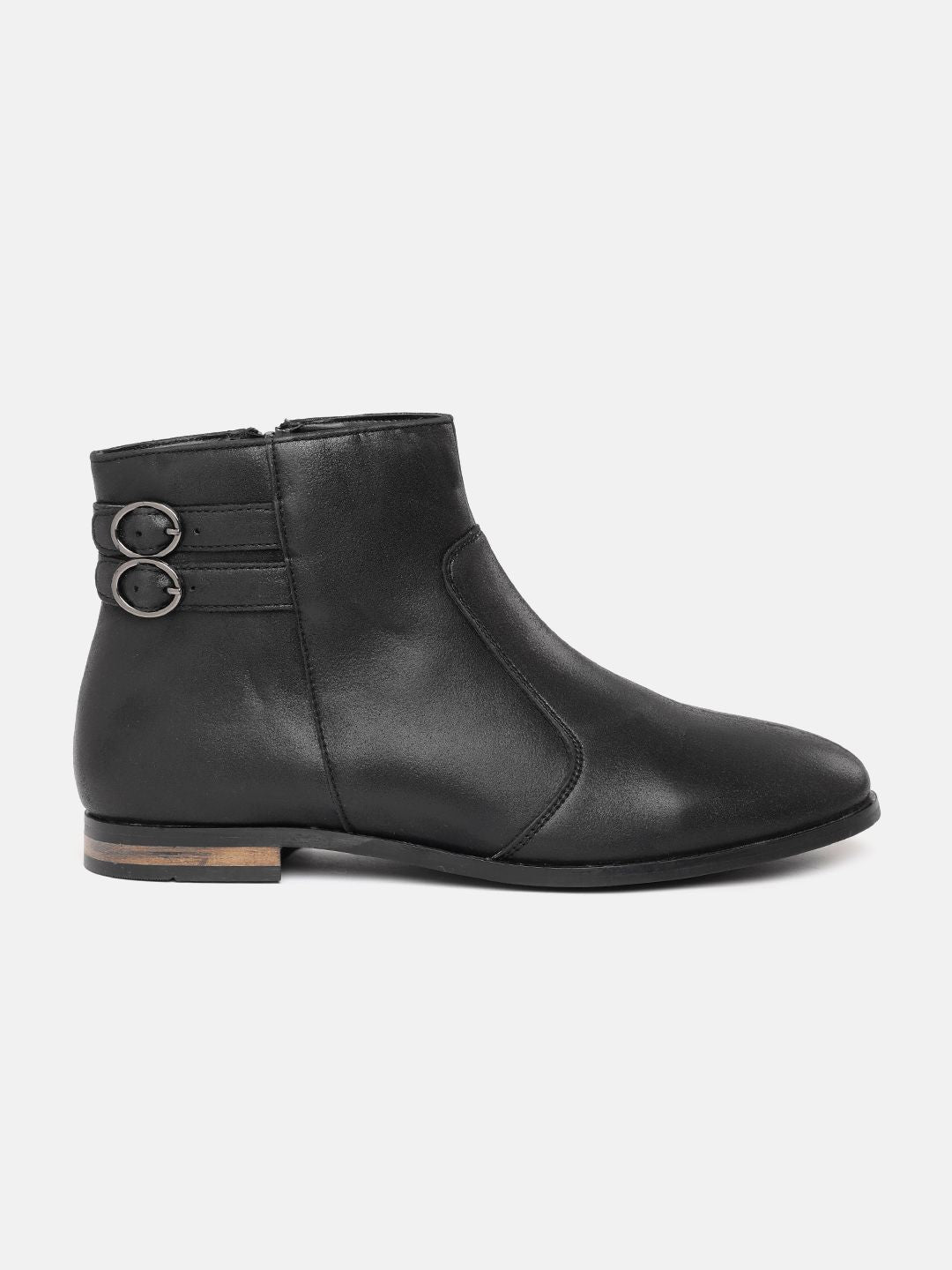 DressBerry Women Mid Top Buckle Detail Regular Boots