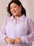 CURVY STREET Women Plus Size Comfort Spread Collar Printed Relaxed Fit Casual Shirt