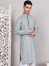 Jompers Men Geometric Embroidered Sequinned Kurta