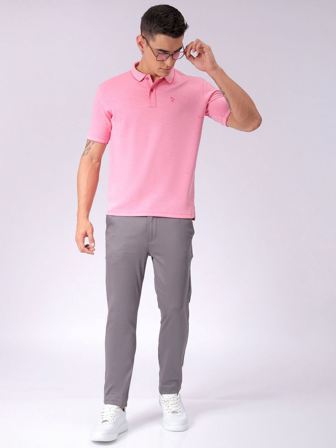 The Indian Garage Co Men Solid Polo Collar T-shirt