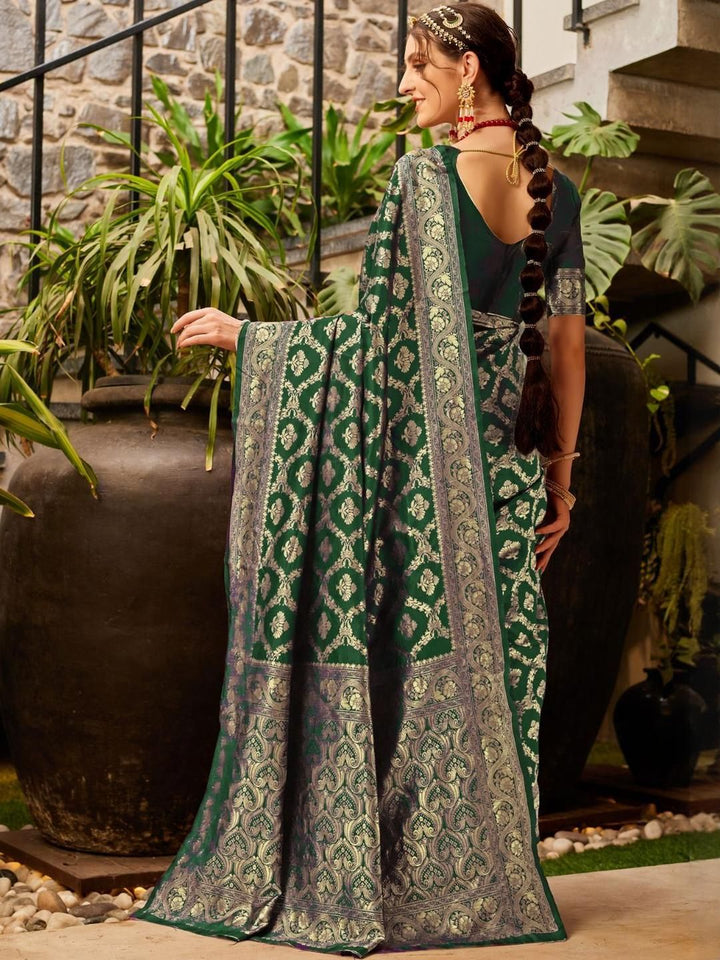 KALINI Woven Design Silk Blend Banarasi Saree