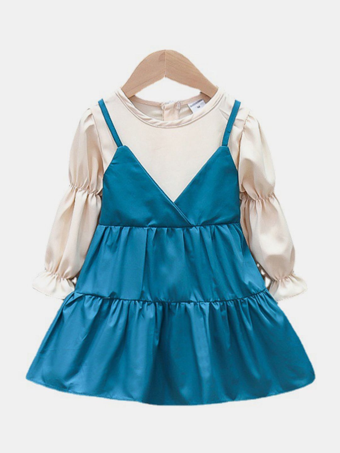 YK Girls Round Neck Pinafore Dress