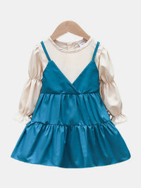 YK Girls Round Neck Pinafore Dress