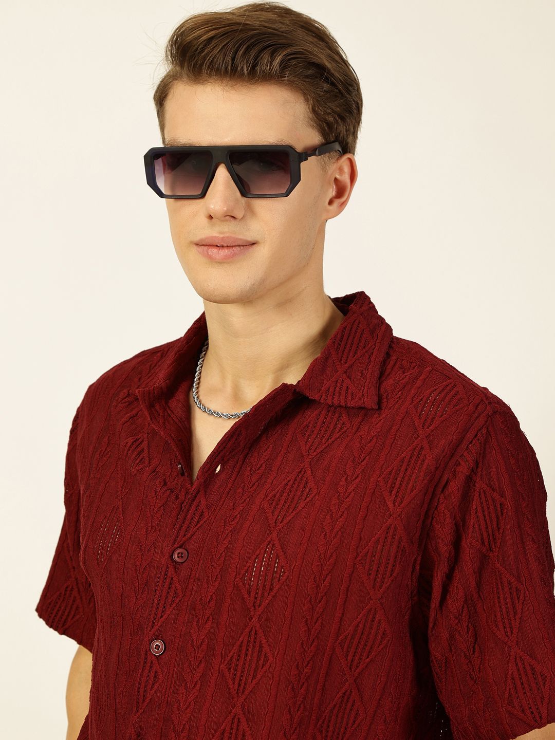 Thomas Scott Men Premium Semi Sheer Casual Shirt