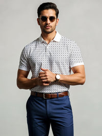 ADRO Men White Cotton Tshirts