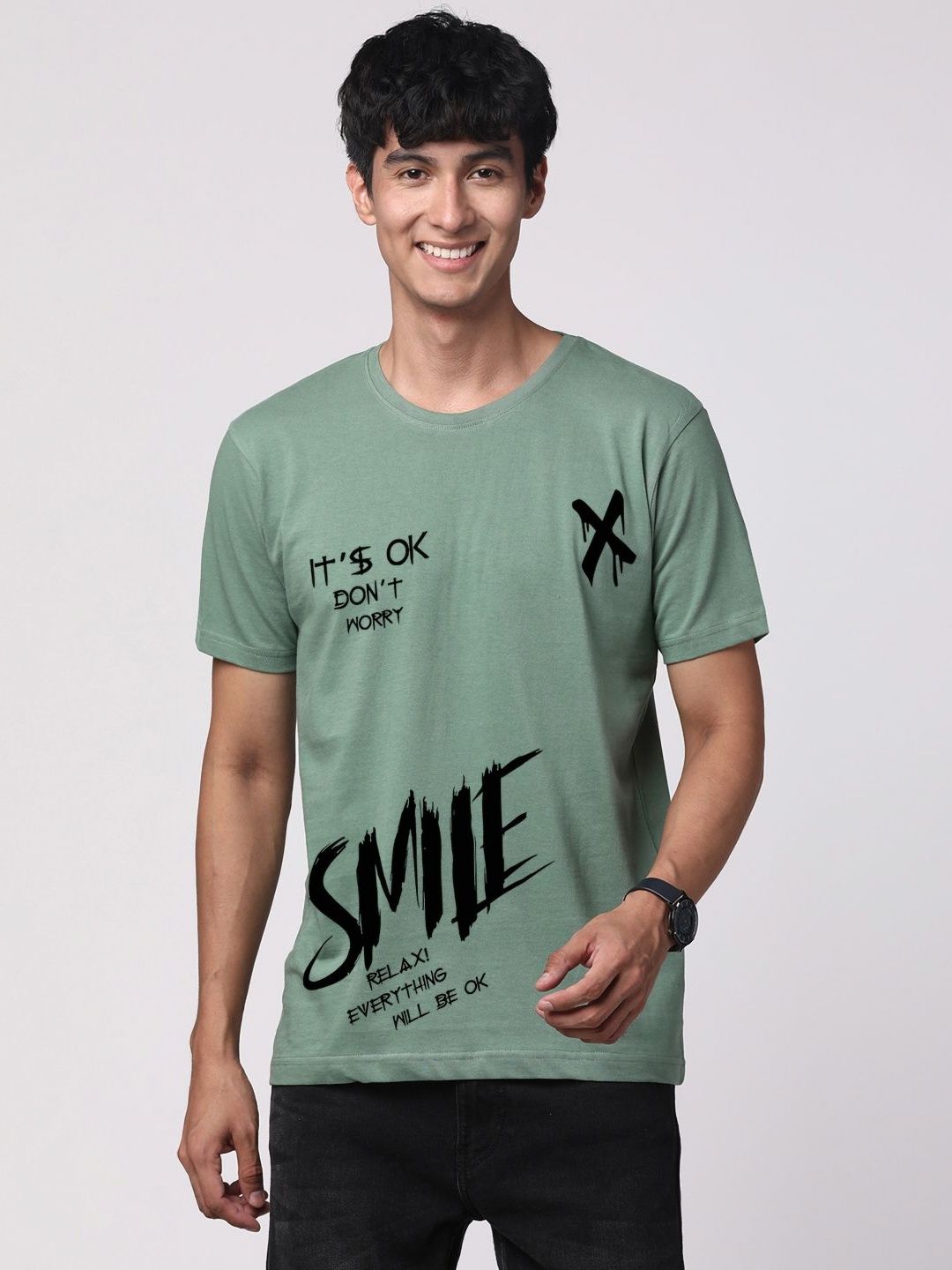 ADRO Men Graphic Printed Round Neck Cotton T-shirt