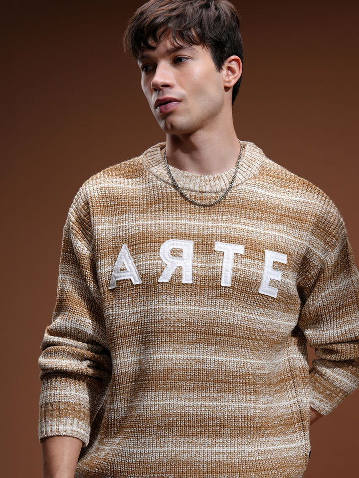HIGHLANDER Men Cable Knit Pullover Sweater