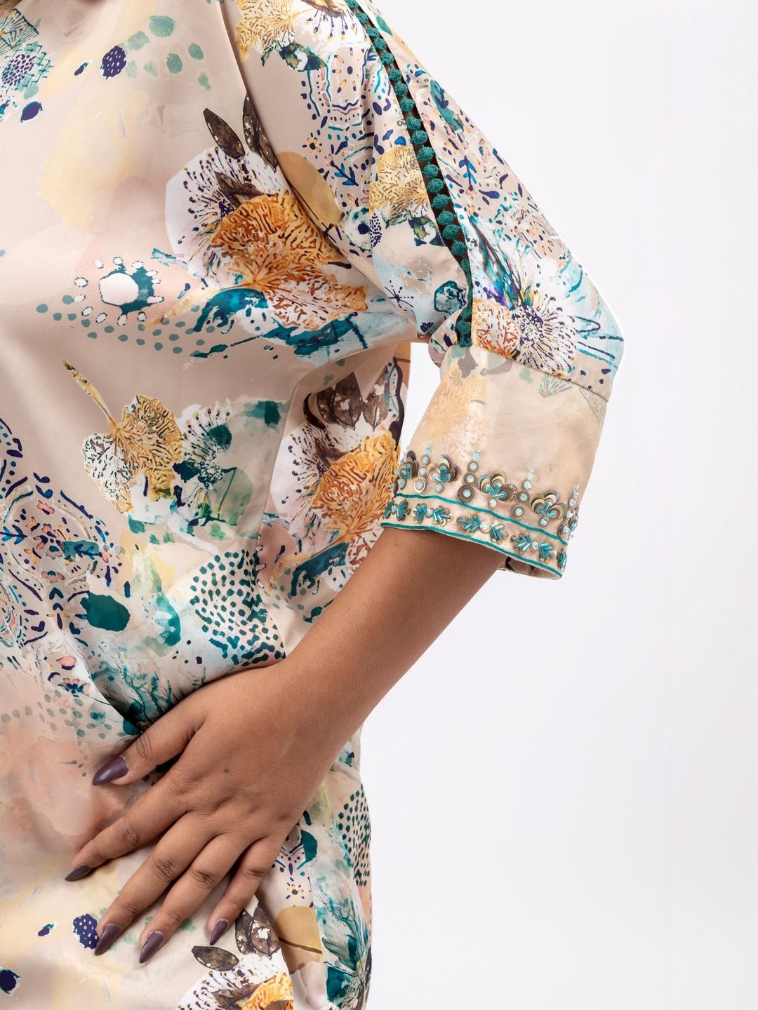 Mamicha Printed Shirt Collar Shirt & Trousers Co-Ords