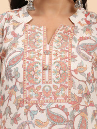 Mamicha Women Floral Printed Regular Pure Cotton Kurta with Trousers & With Dupatta