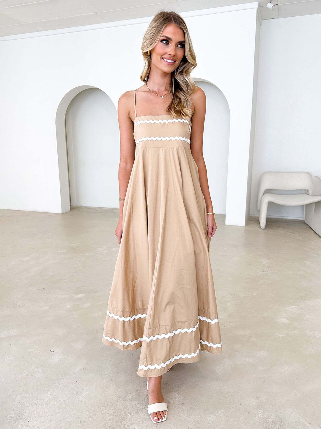 all about you Women Shoulder Straps Sleeveless Maxi Dress