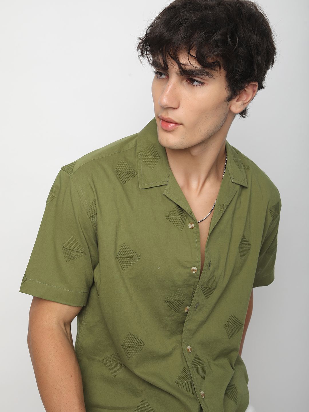 VASTRADO Men Classic Cuban Collar Conversational Printed Cotton Oversized Casual Shirt