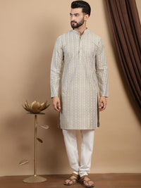 Anouk Embroidered Regular Thread Work Pure Cotton Kurta & Churidar