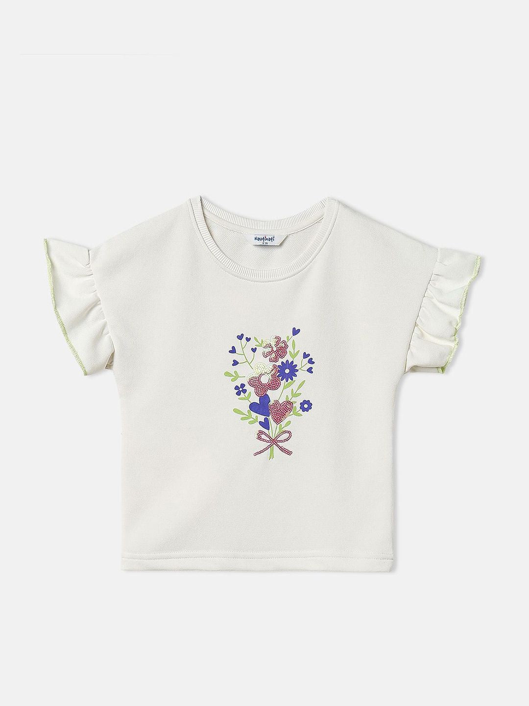 Nauti Nati Girls Floral Print T-shirt & Shorts