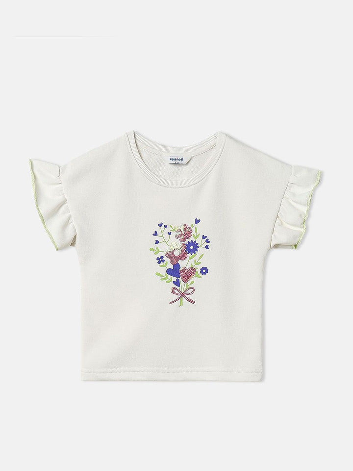 Nauti Nati Girls Floral Print T-shirt & Shorts