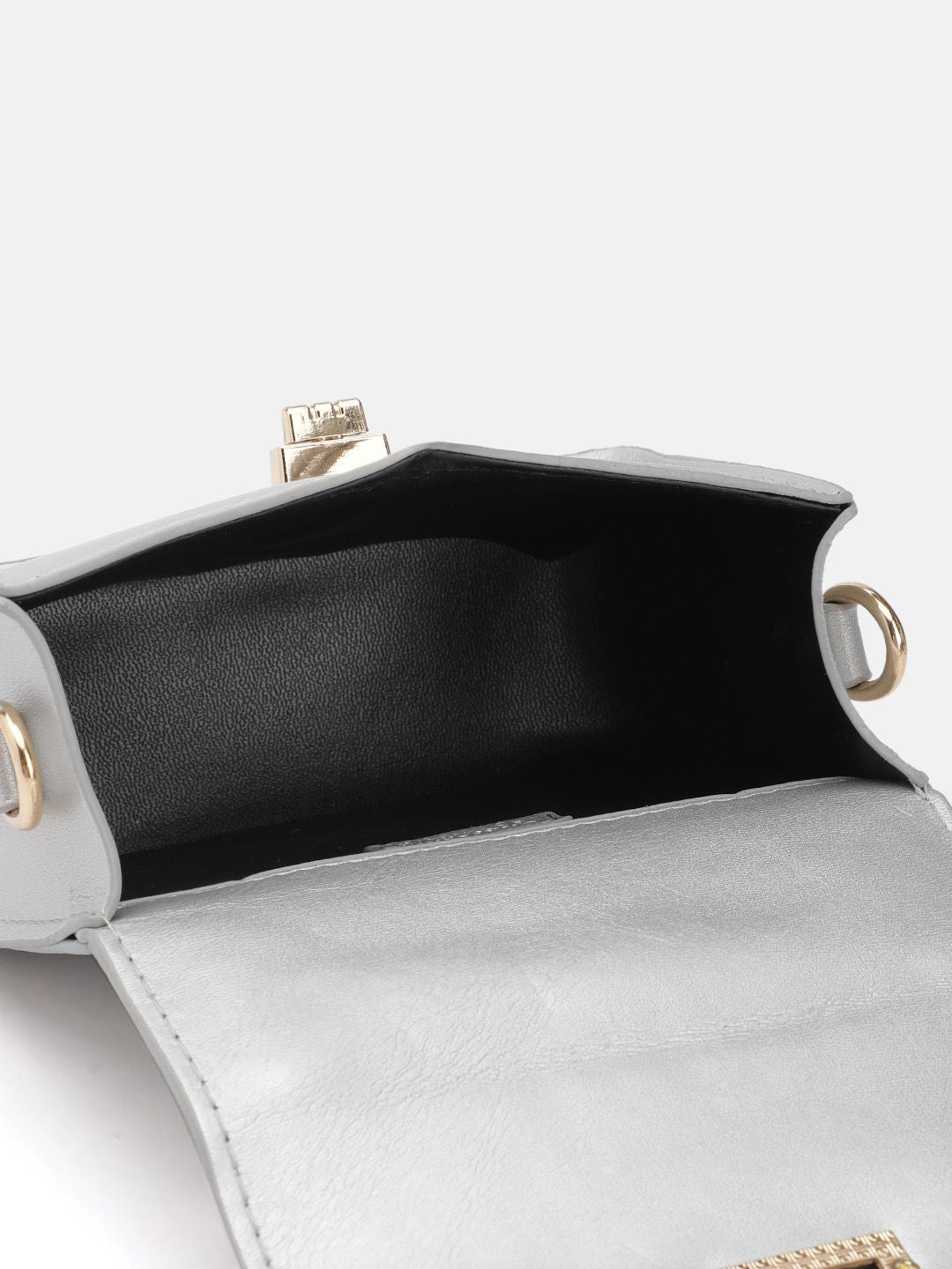 DressBerry Quilted Structured Satchel Bag