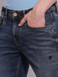 Being Human Men Classic Slim Fit Low Distress Light Fade Stretchable Jeans