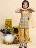 Cutiekins Girls Ethnic Motifs Printed Straight Kurta With Salwar & Dupatta
