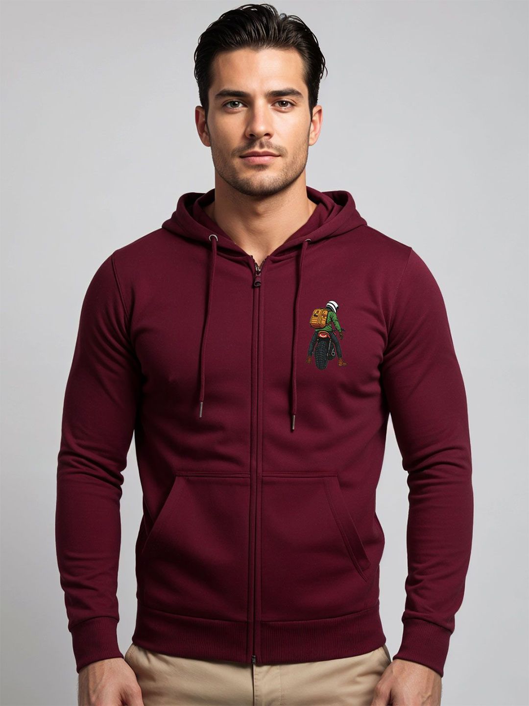 ADRO Men Printed Hooded Sweatshirt