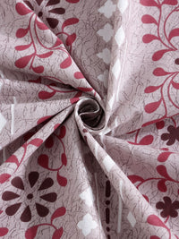 Myntra Elegant Homes Pink Printed Pure Cotton 400TC Fitted King Bedsheet Set 2.5 x 2.25m