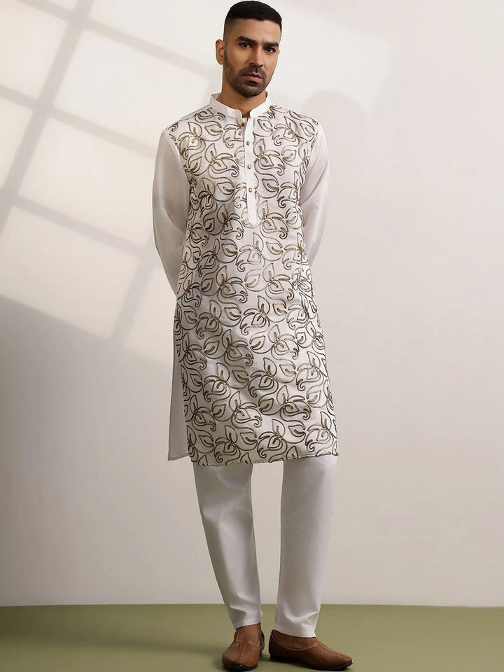 Anouk Men Ethnic Motifs Embroidered Regular Thread Work Kurta with Pyjamas