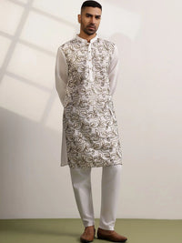 Anouk Men Ethnic Motifs Embroidered Regular Thread Work Kurta with Pyjamas