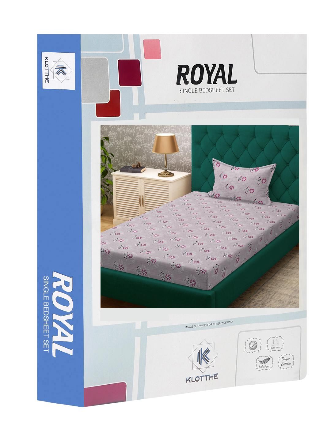 KLOTTHE Pink Floral Cotton Single Bedsheets
