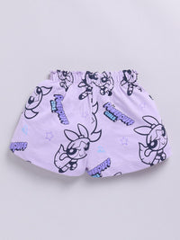 Happy Faces Girls Powerpuff Girls Printed Pure Cotton Shorts