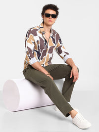 Campus Sutra Men Comfort Spread Collar Abstract Printed Casual Shirt