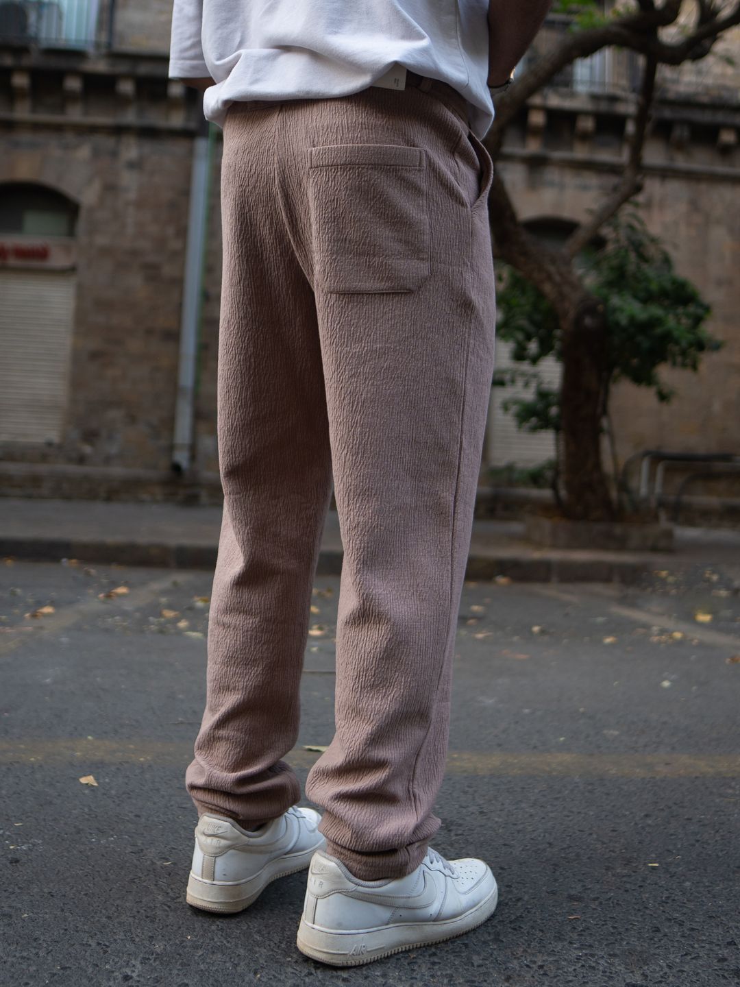 Powerlook Men Dark Beige Knit Pant