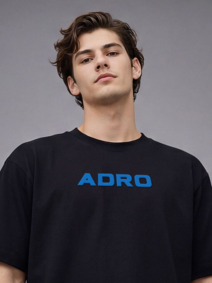 Baju-T Lengan Drop-Bahu Bercetak ADRO Lelaki
