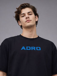 Baju-T Lengan Drop-Bahu Bercetak ADRO Lelaki